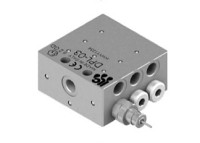 4.2V.10 - Распределитель моноблочный последовательной смазки (серия DPL), визуальный индикатор, 200мм³/цикл, 10 секций (20 выходов), вход G1/8, выходы M10x1, 15-300 Бар
