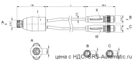 Y-образный распределитель Balluff BCC M314-M313-M313-U2036-003 - Y-образный распределитель Balluff BCC M314-M313-M313-U2036-003