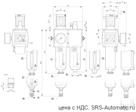 Aventics Блок подготовки воздуха, 2-х секционный, Cерия AS2-ACD – R412006300 - Aventics Блок подготовки воздуха, 2-х секционный, Cерия AS2-ACD – R412006300