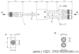 Y-образный распределитель Balluff BCC M418-M414-M414-U3101-100/002 - Y-образный распределитель Balluff BCC M418-M414-M414-U3101-100/002