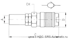 Муфта брс под резиновый шланг серия 120 b-12 «автоматические быстроразъемные соединения»  00126 00 002 - Муфта брс под резиновый шланг серия 120 b-12 «автоматические быстроразъемные соединения»  00126 00 002