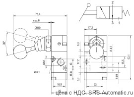 Пневмораспределитель рычажный 90° 01v l1 3 00 02 - Пневмораспределитель рычажный 90° 01v l1 3 00 02