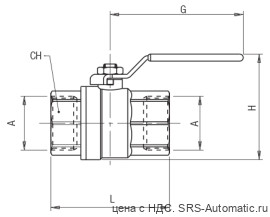 Кран шаровой газовый муфтовый с резьбой rp iso7 aignep 06068 00 005 - Кран шаровой газовый муфтовый с резьбой rp iso7 aignep 06068 00 005